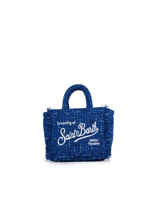 Borsa Vanity Mini in tweed blu Mc2 Saint Barth | VANITY MINI CLASSIC00231G TWEED 17 EMB